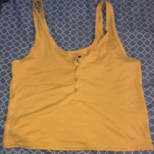 yellow cropped tank top